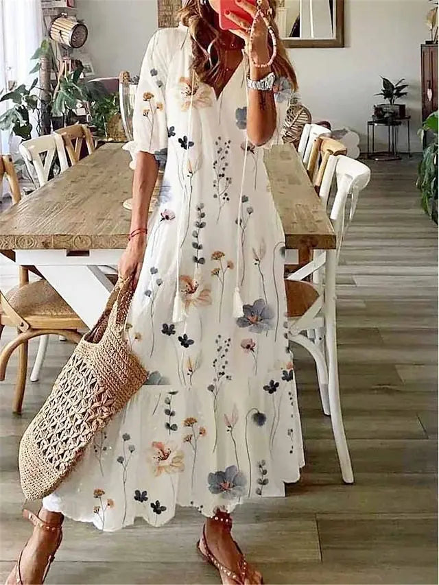 Agnieszka – Boho Kjole med Løs Pasform