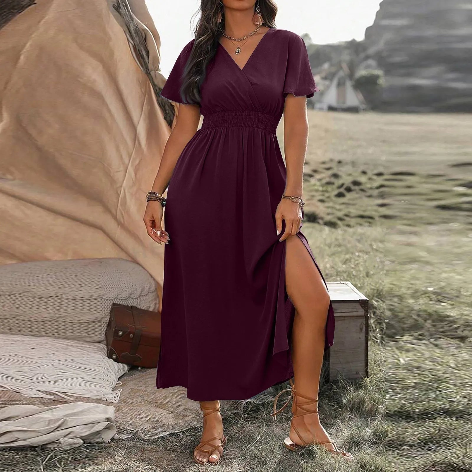 ALANA | Elegante Maxi-jurk met Buikbedekking