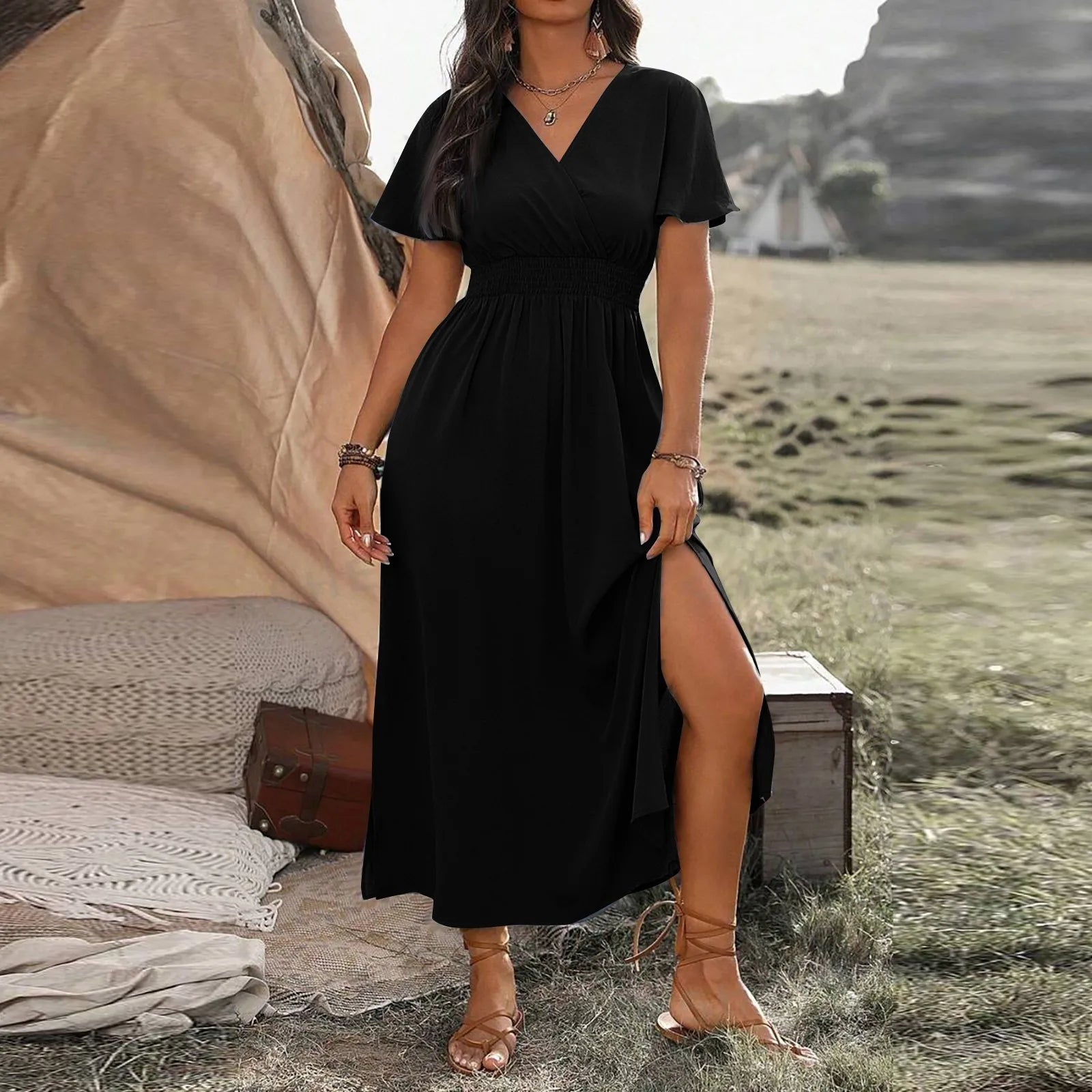 ALANA | Elegante Maxi-jurk met Buikbedekking