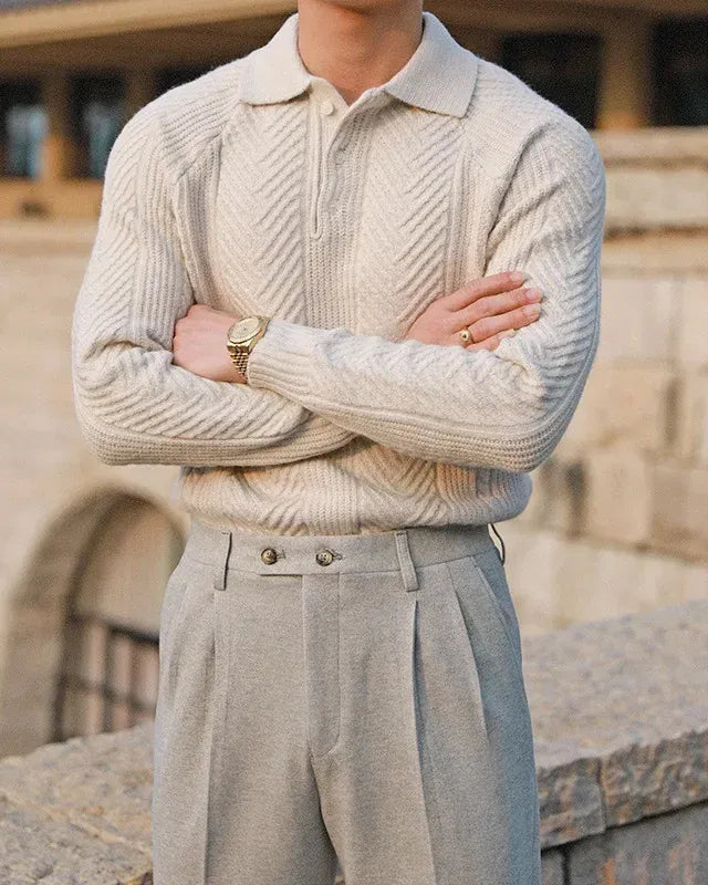 Laurent - Lange Mouwen Gebreide Polo