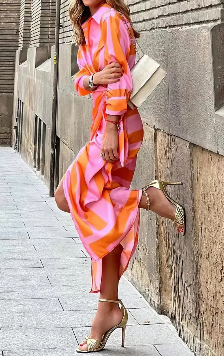 Amira - Jurk met een cache-cœur print