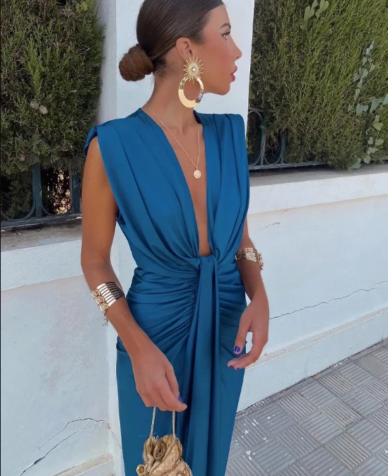 Crocetta™ | Elegante Diepe Halslijn Jurk