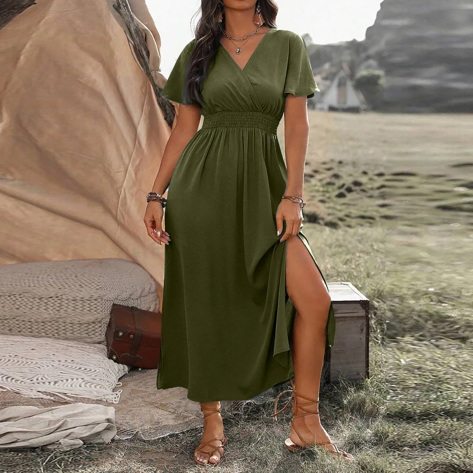 ALANA | Elegante Maxi-jurk met Buikbedekking
