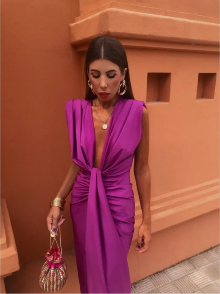 Crocetta™ | Elegante Diepe Halslijn Jurk
