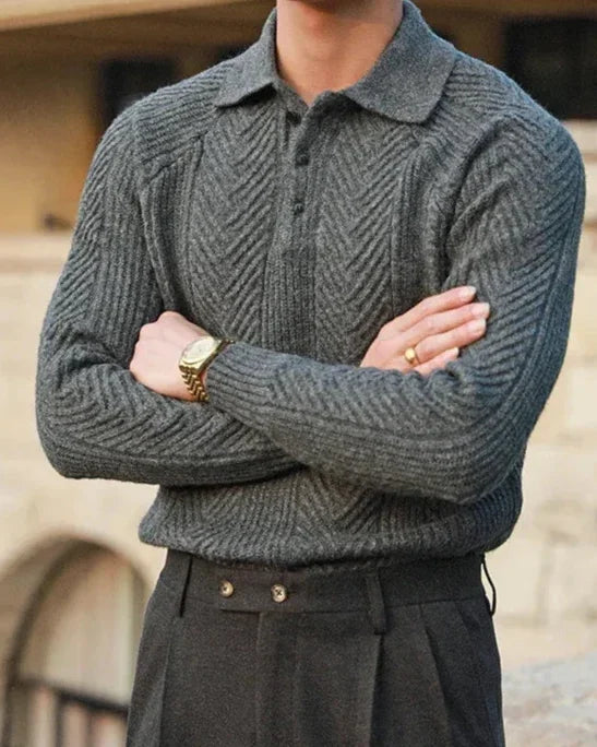Laurent - Lange Mouwen Gebreide Polo