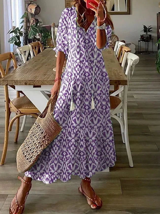 Agnieszka – Boho Kjole med Løs Pasform
