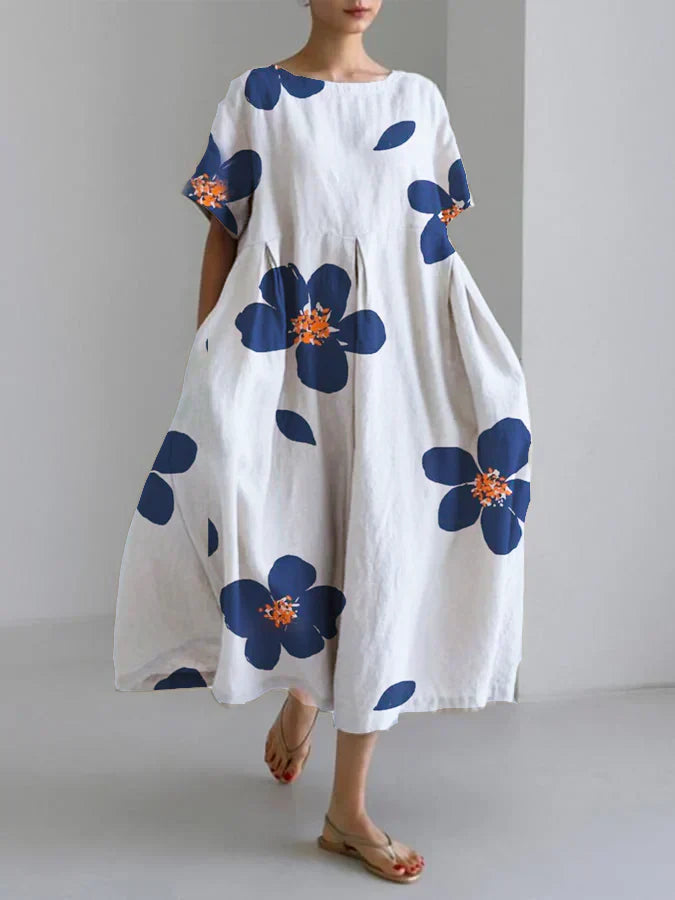 CATERINA | Lange zomerjurk met levendige bloemen en zacht comfort voor zonnige dagen