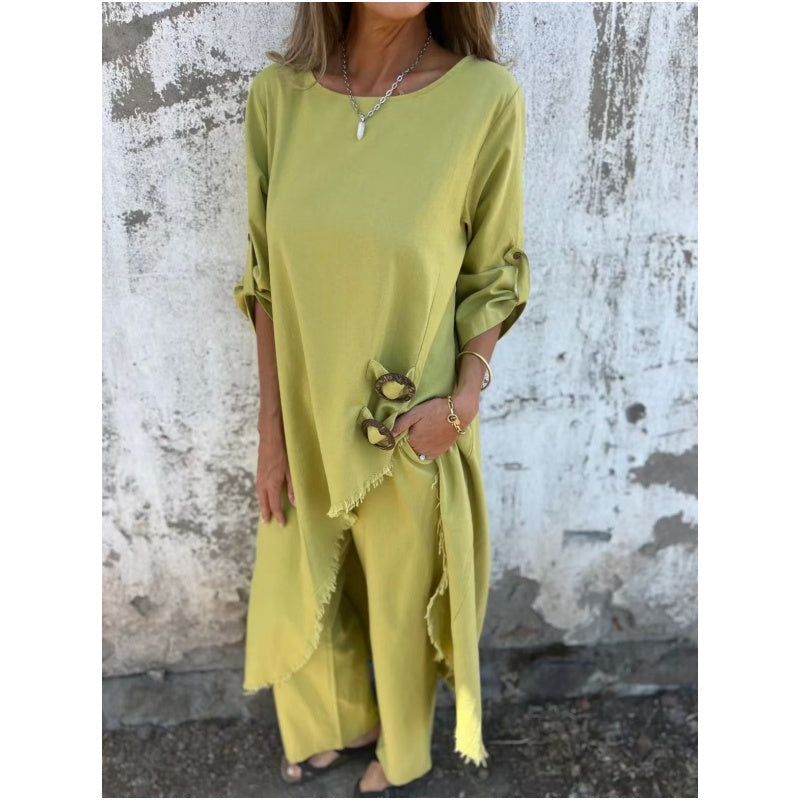 Abby | Ongelijke Jurk en Losse Broek Sets