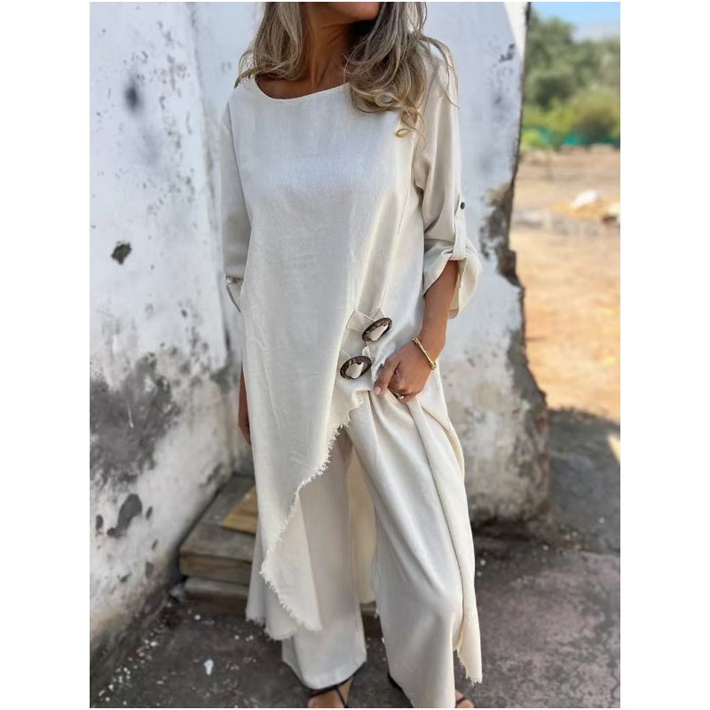 Abby | Ongelijke Jurk en Losse Broek Sets